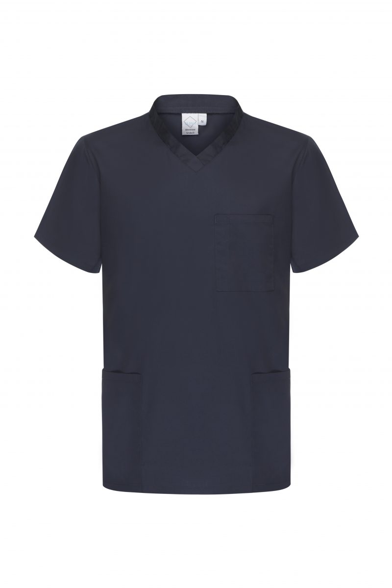 Identitee-Unisex Scrubs Top Navy-S01