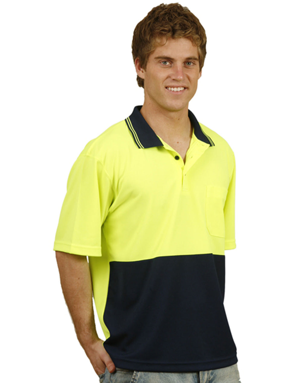 Winning Spirit-Hi Visibility Short Sleeve Truedry Micro-Mesh Safety Polo-SW01TD