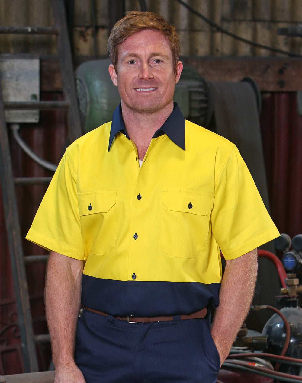 Winning Spirit-High Visibility Short Sleeve Work Shirts-SW53
