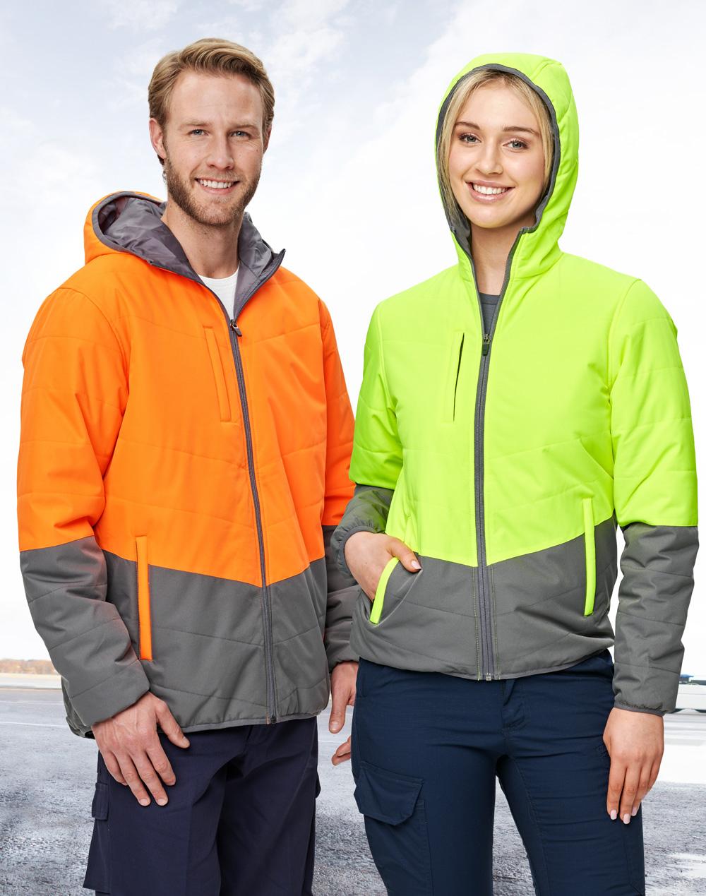 Winning Spirit-Unisex Hi Vis Modern Styling Hooded Puffer Jacket-SW80