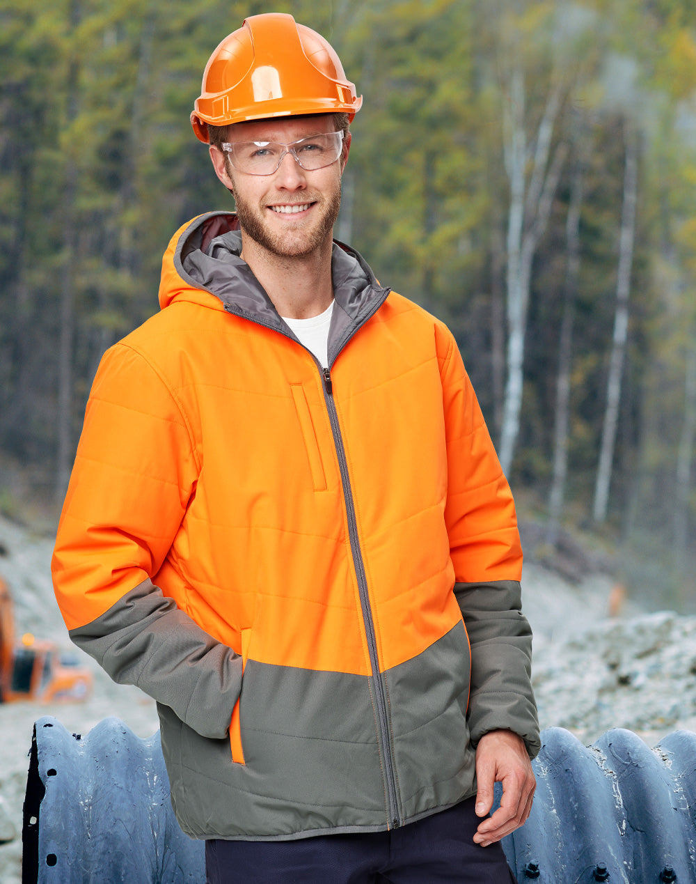 Winning Spirit-Unisex Hi Vis Modern Styling Hooded Puffer Jacket-SW80