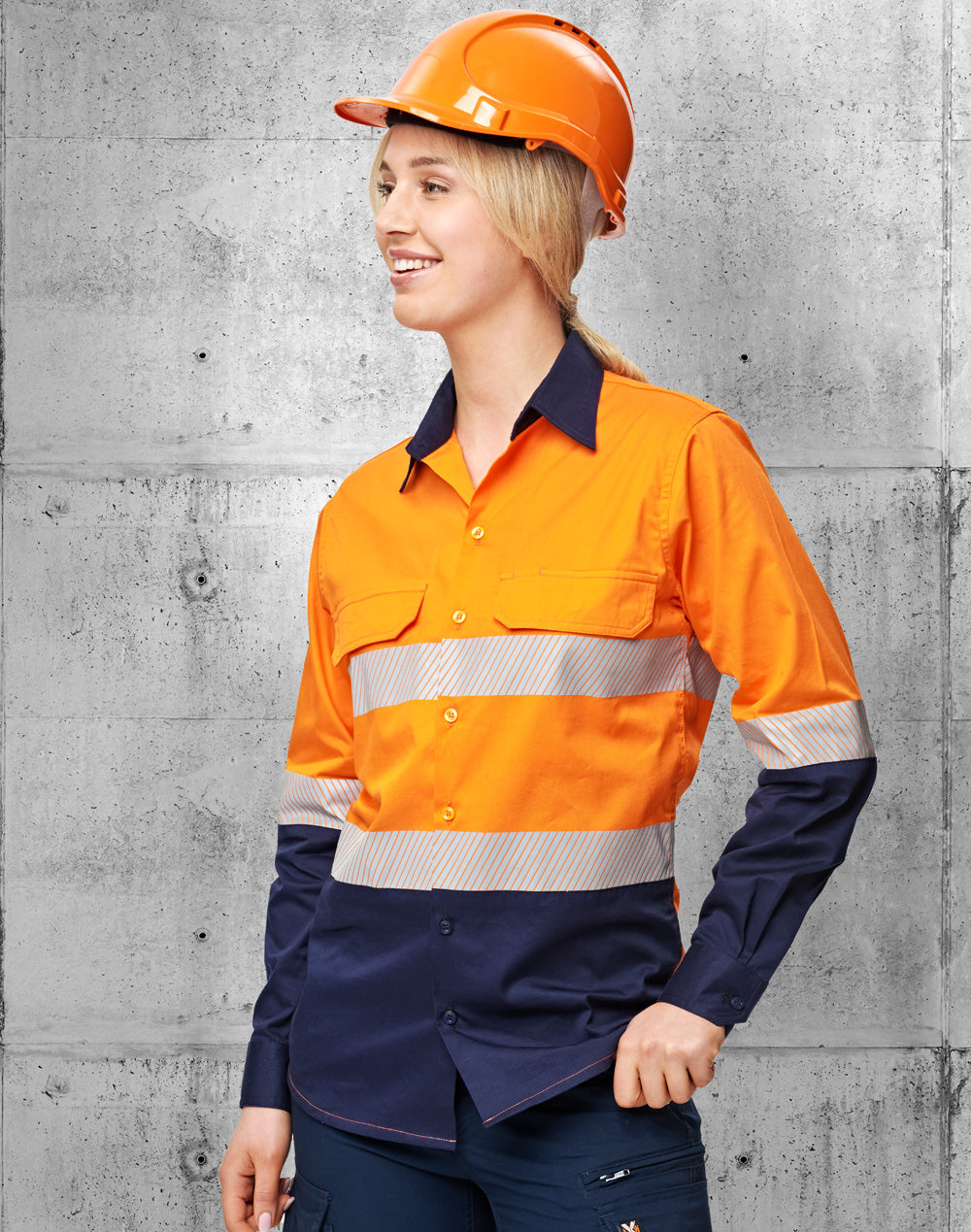 Winning Spirit-Unisex Hi Vis Cool-Breeze Safety LS Shirt (Sagmented Tape)-SW83