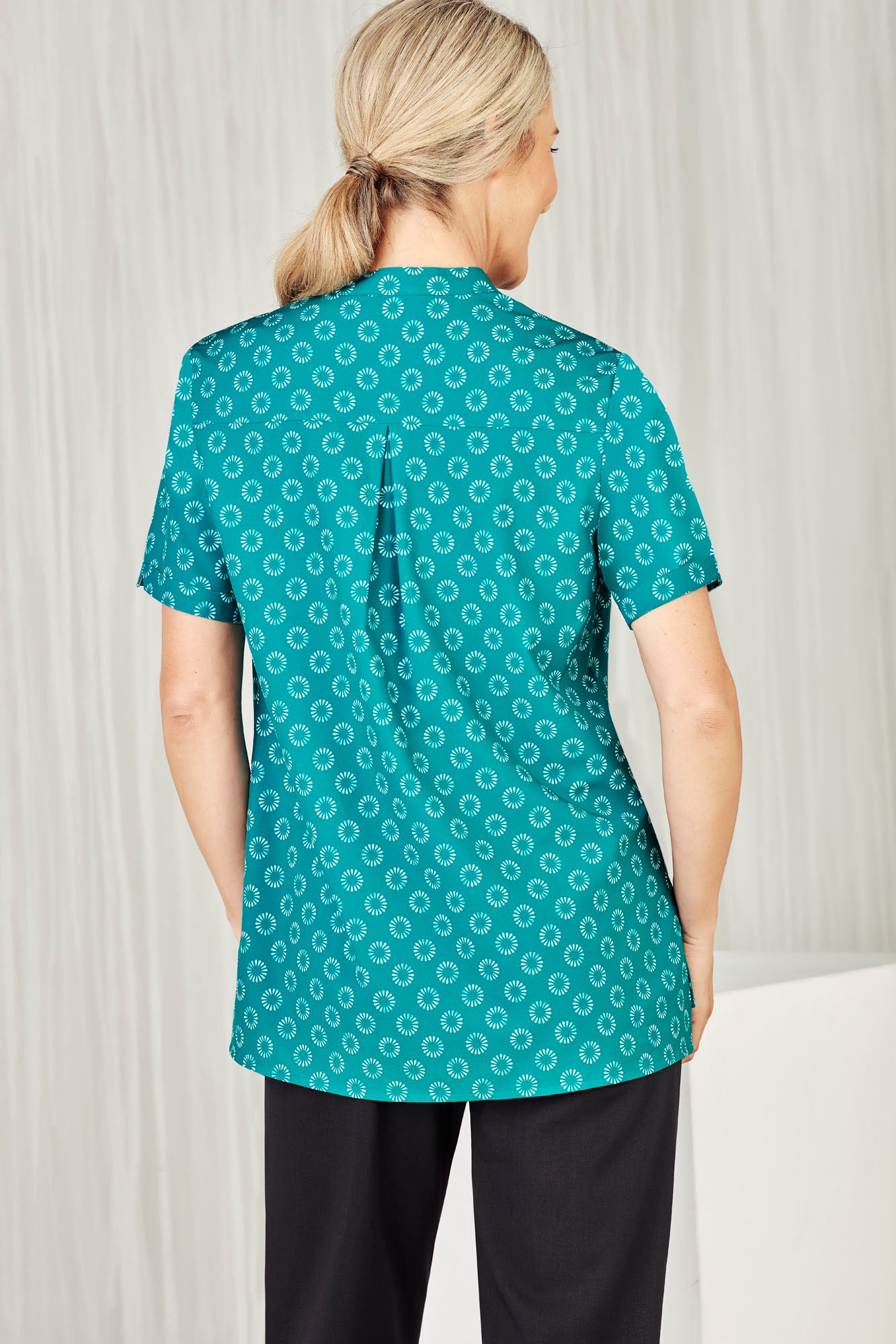 Biz Care Womens Easy Stretch Daisy Print Tunic CS950LS - Star Uniforms Australia