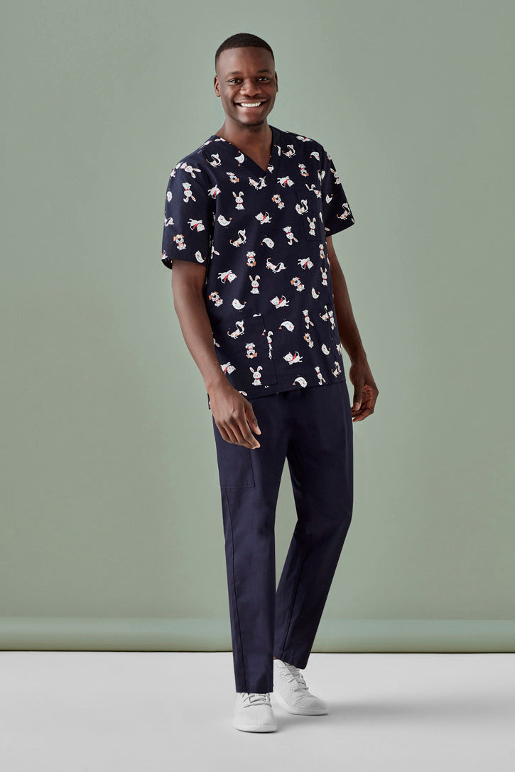 Biz Care-Mens Brst Friends Scrub Top- CST147MS