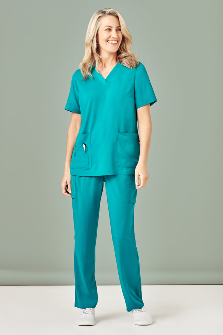 Biz Care Womens Easy Fit V-Neck Scrub Top CST941LS - Star Uniforms Australia