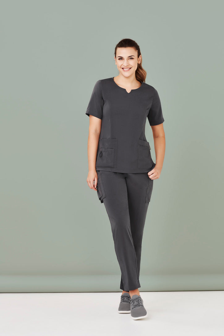 Biz Care Womens Tailored Fit Round Neck Scrub Top CST942LS
