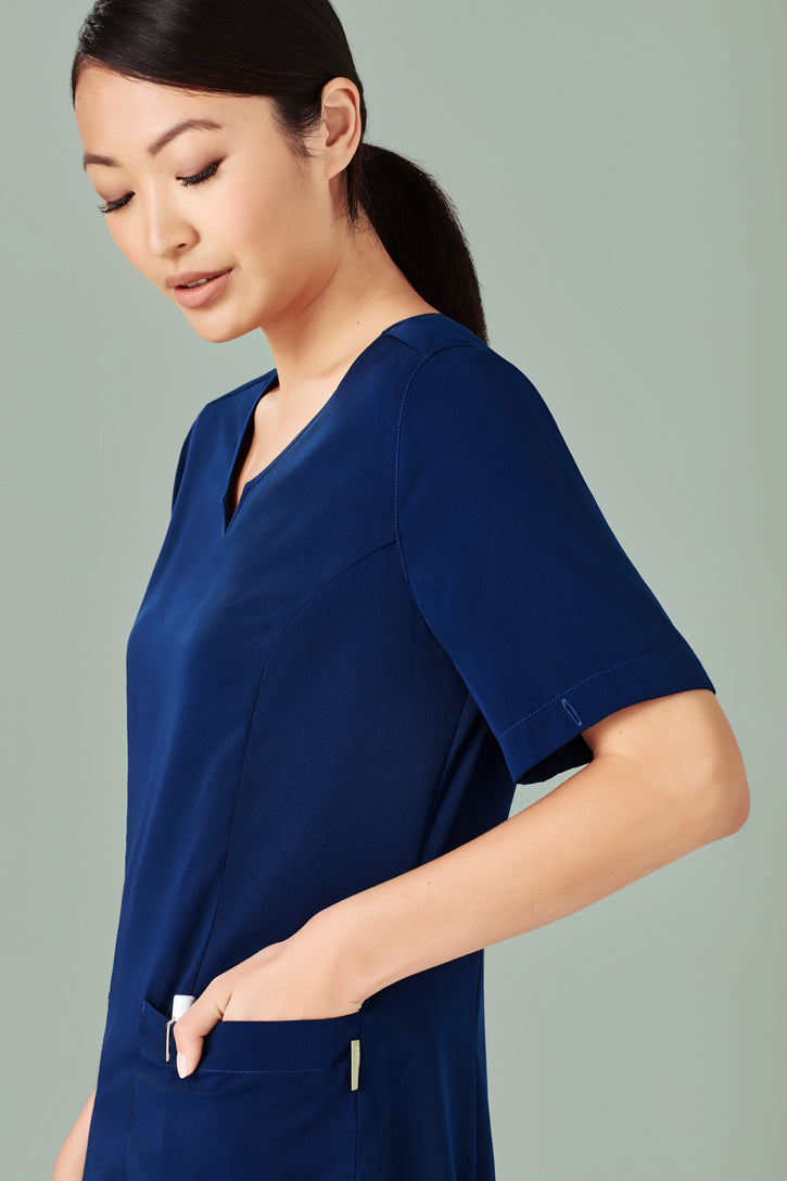 Biz Care Womens Tailored Fit Round Neck Scrub Top CST942LS - Star Uniforms Australia