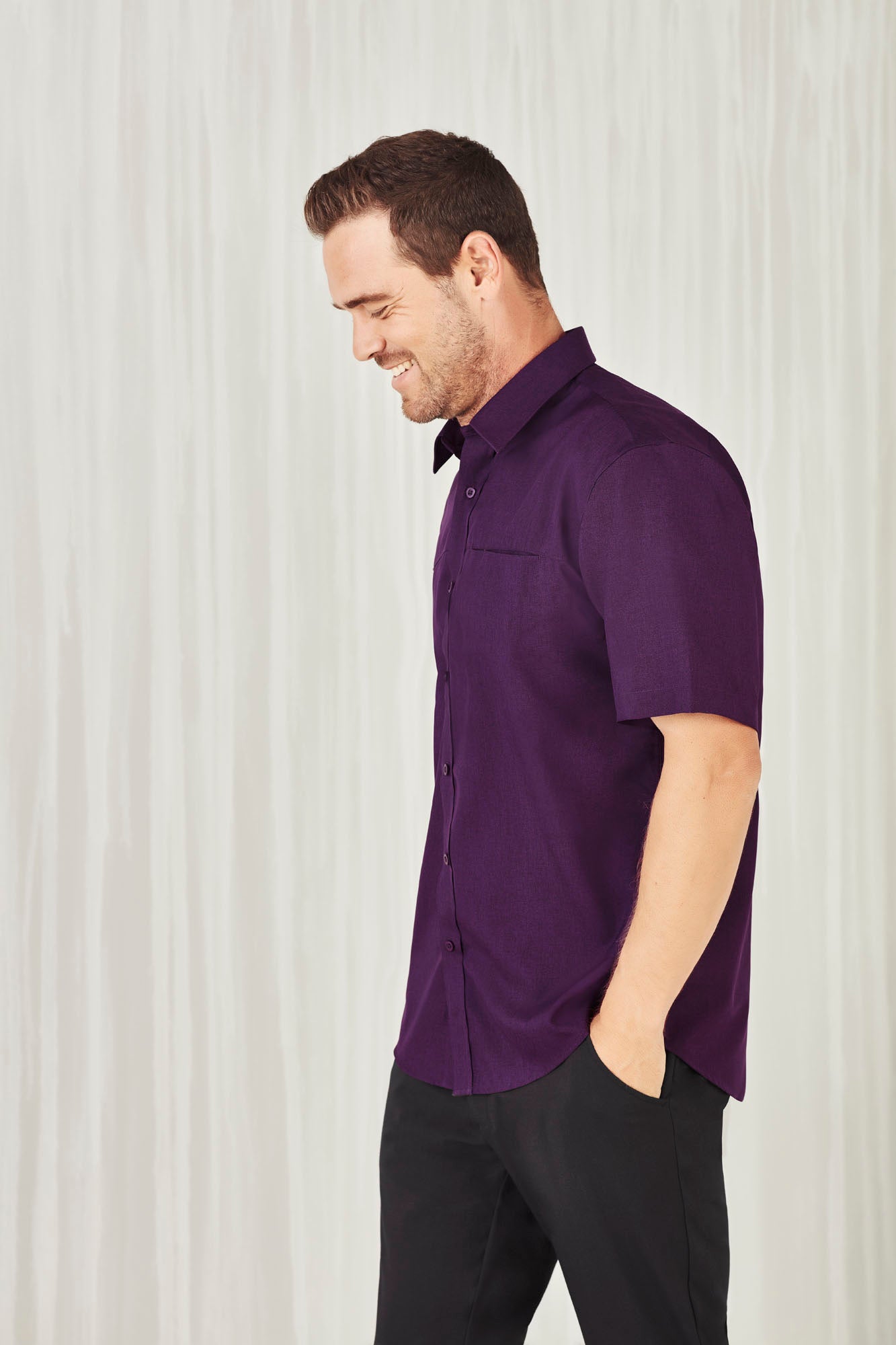Biz Care Mens Plain Oasis Short Sleeve Shirt SH3603 - Star Uniforms Australia