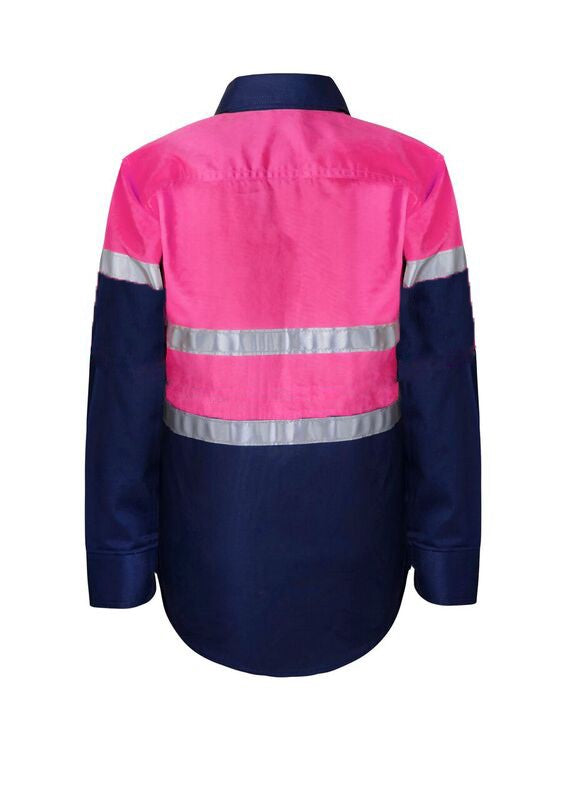 Workcraft-Kids Two Tone Shirt Taped-WSK129