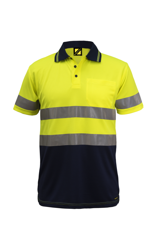 WORKCRAFT WSP410 Hi Vis Two Tone SS Polo & Tape - Star Uniforms Australia