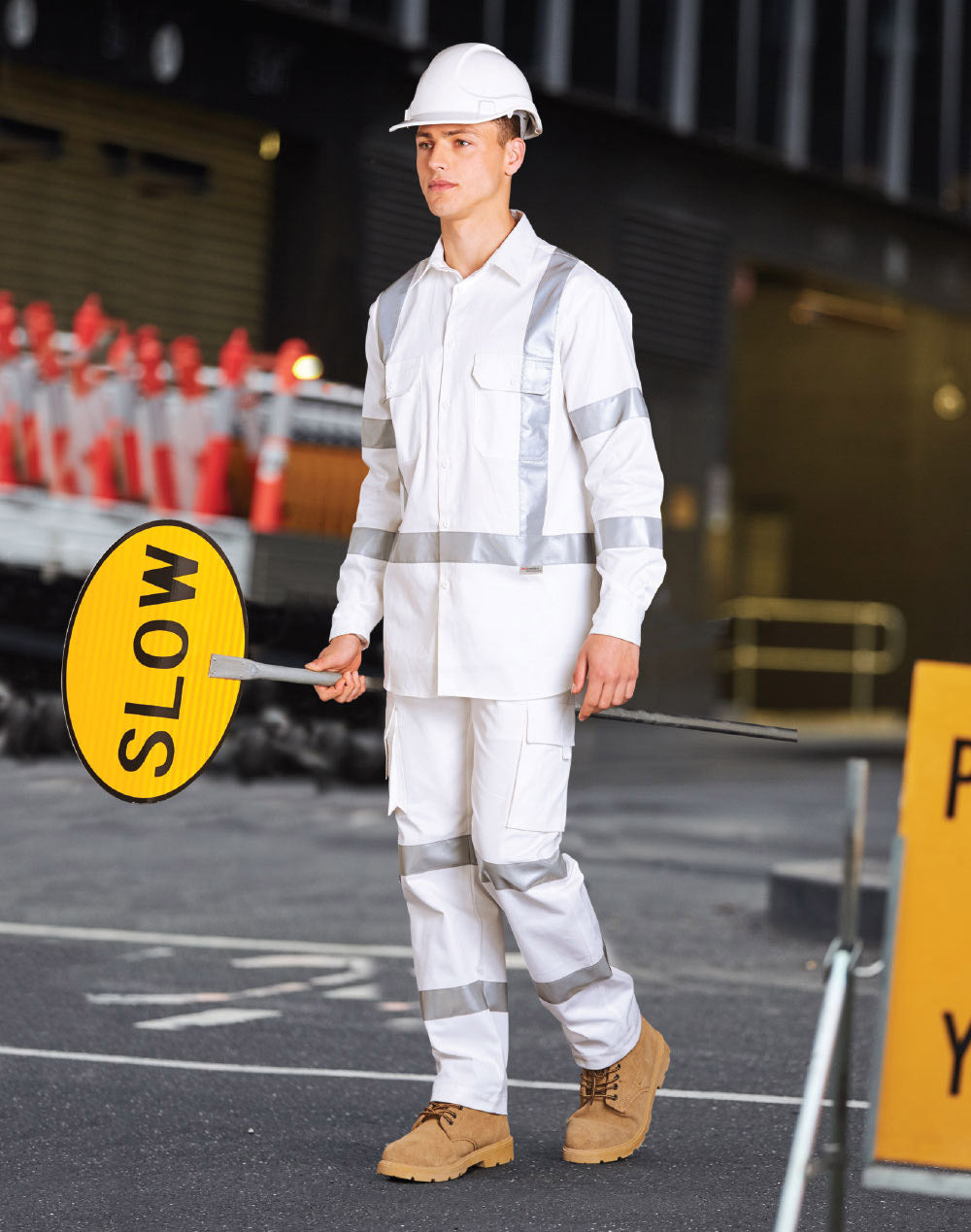 Winning Spirit-Mens White Safety Shirt with X Back Biomotion Tape Configuration-WT09HV