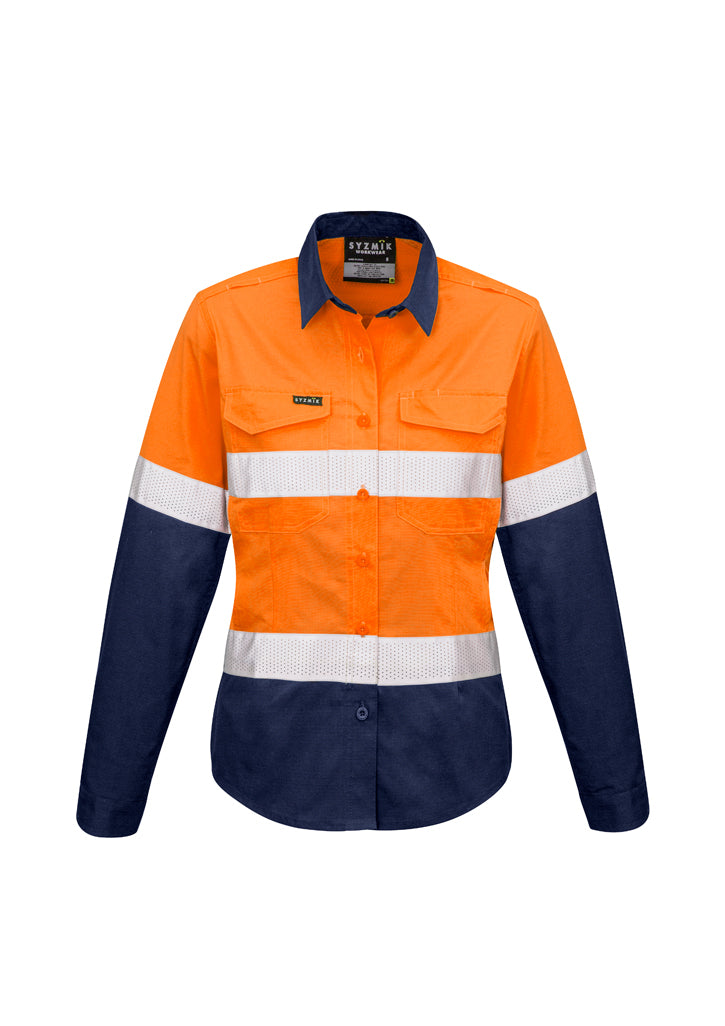 Syzmik Womens Rugged Cooling Taped Hi Vis Spliced Shirt Zw720 - Star Uniforms Australia