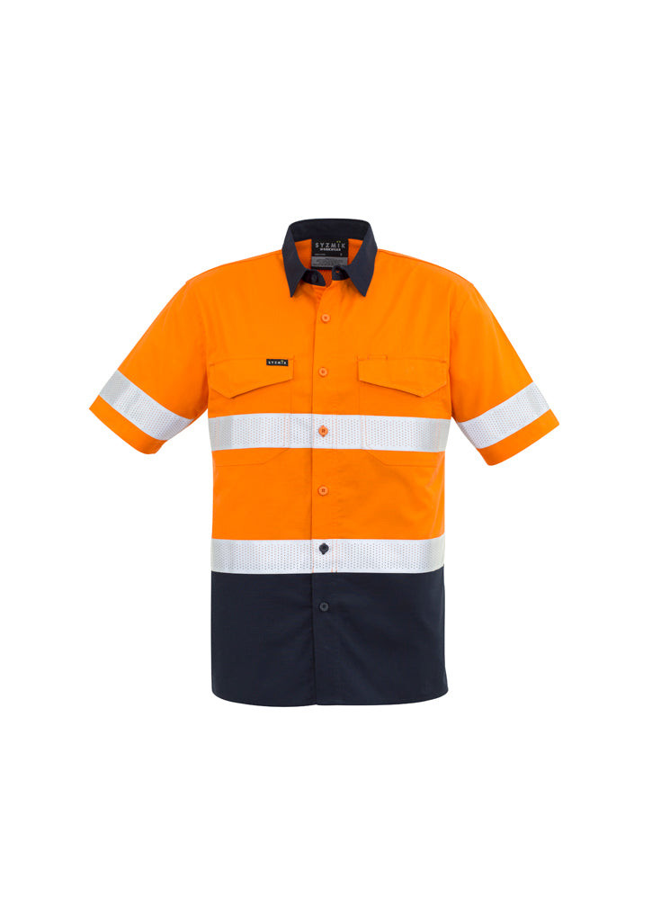 Syzmik Mens Rugged Cooling Taped Hi Vis Spliced S/S Shirt Zw835 - Star Uniforms Australia