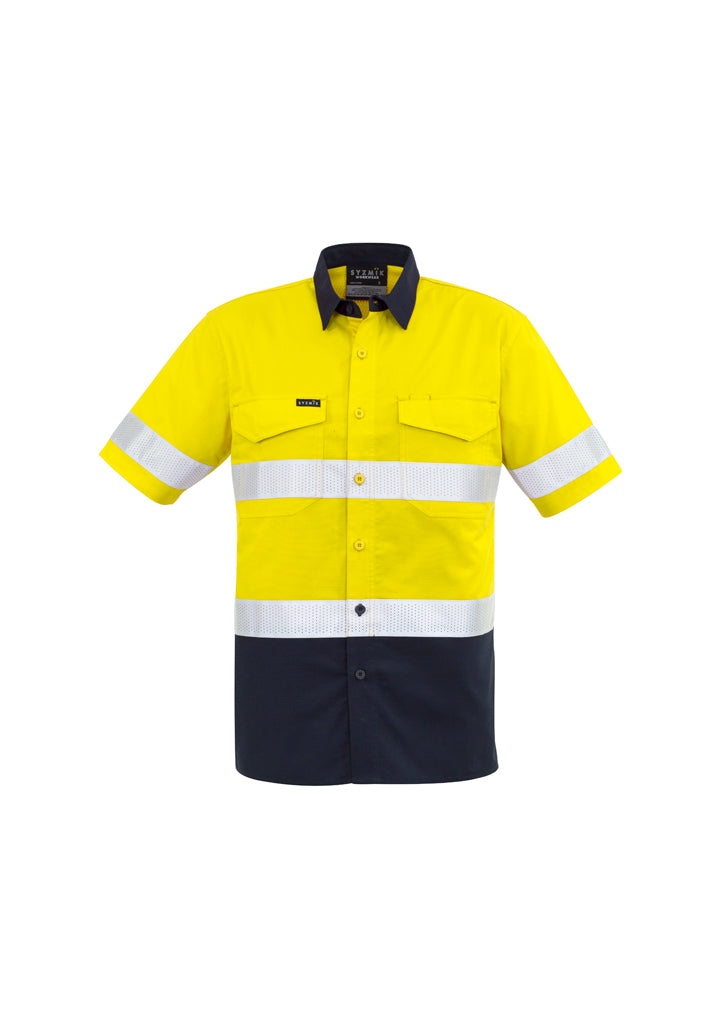 Syzmik Mens Rugged Cooling Taped Hi Vis Spliced S/S Shirt Zw835 - Star Uniforms Australia