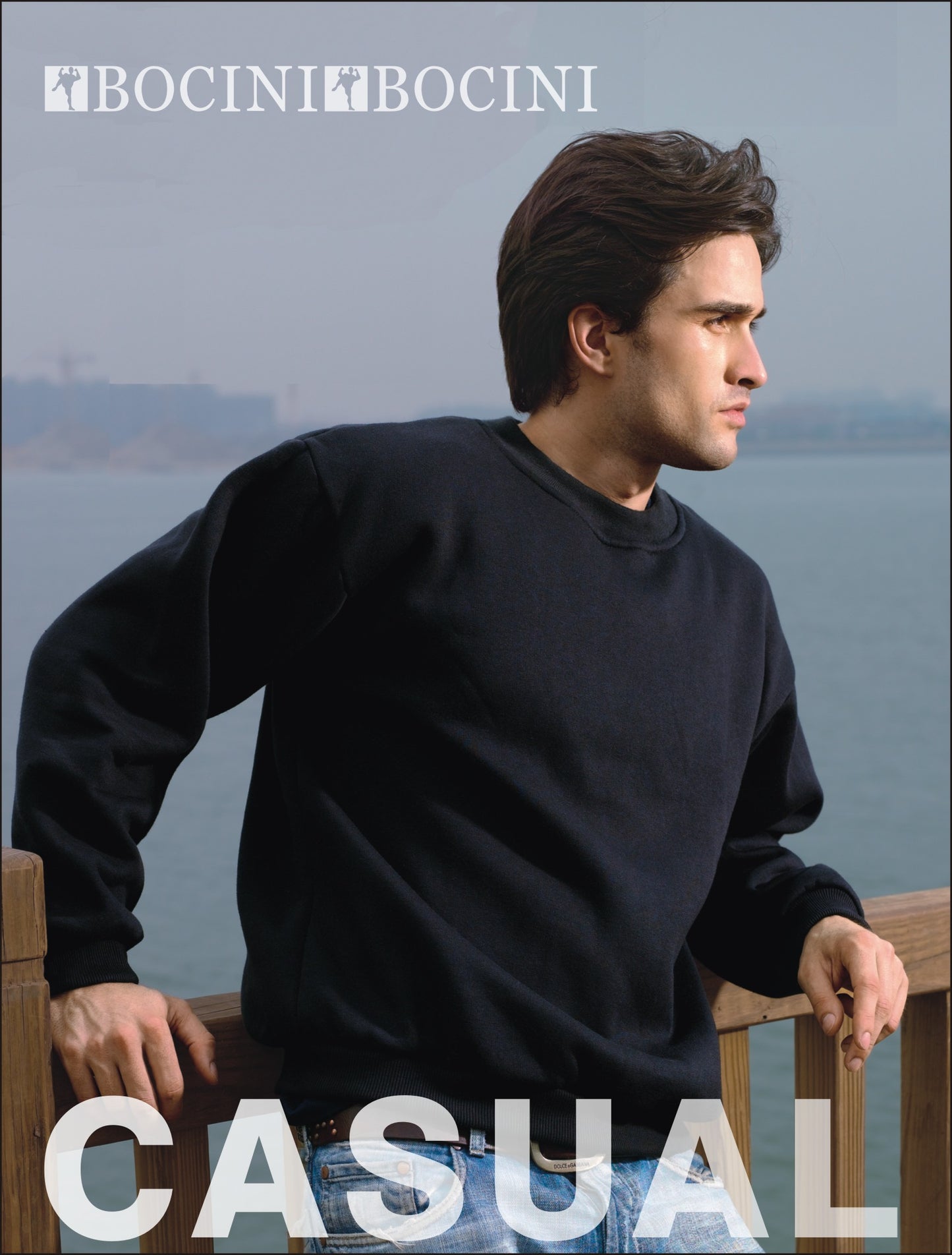 Bocini-Unisex Adults Crew Neck Fleece-CJ0350
