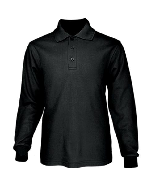 Bocini - Plain Colour Poly Face Cotton Backing L/S Polo - CP1604