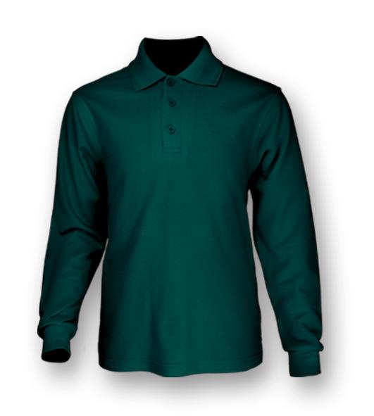 Bocini - Plain Colour Poly Face Cotton Backing L/S Polo - CP1604