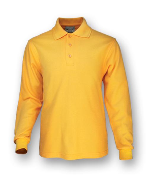 Bocini - Plain Colour Poly Face Cotton Backing L/S Polo - CP1604