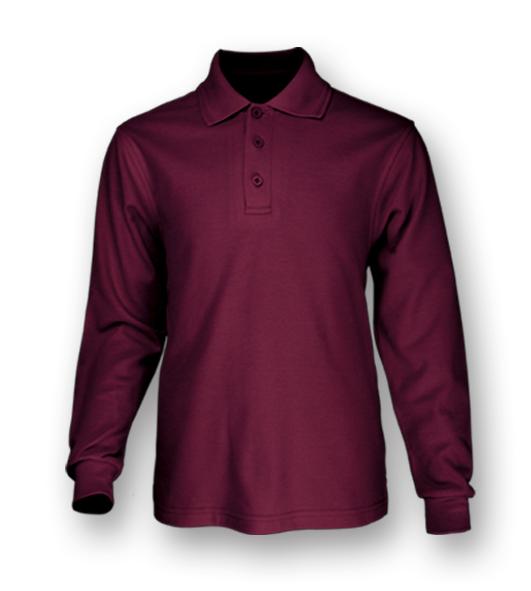 Bocini - Plain Colour Poly Face Cotton Backing L/S Polo - CP1604