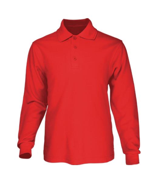 Bocini - Plain Colour Poly Face Cotton Backing L/S Polo - CP1604