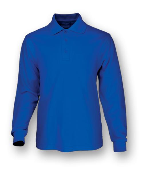 Bocini - Plain Colour Poly Face Cotton Backing L/S Polo - CP1604