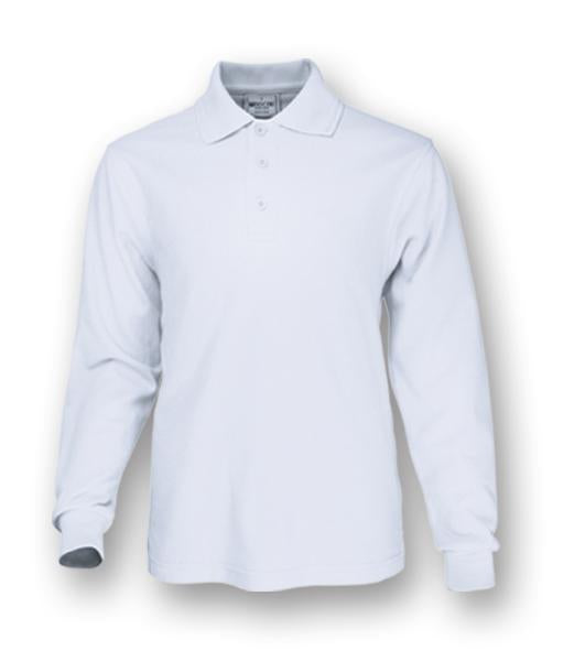 Bocini - Plain Colour Poly Face Cotton Backing L/S Polo - CP1604