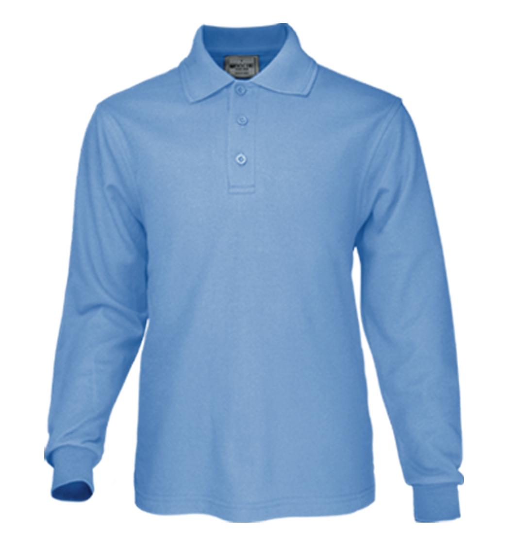 Bocini - Plain Colour Poly Face Cotton Backing L/S Polo - CP1604