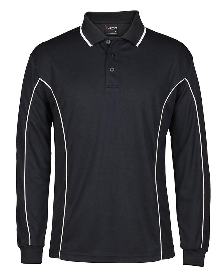 Jb'S Podium Long Sleeve Piping Polo - Adults And Kids (7Pipl)-1st - www.staruniforms.com.au