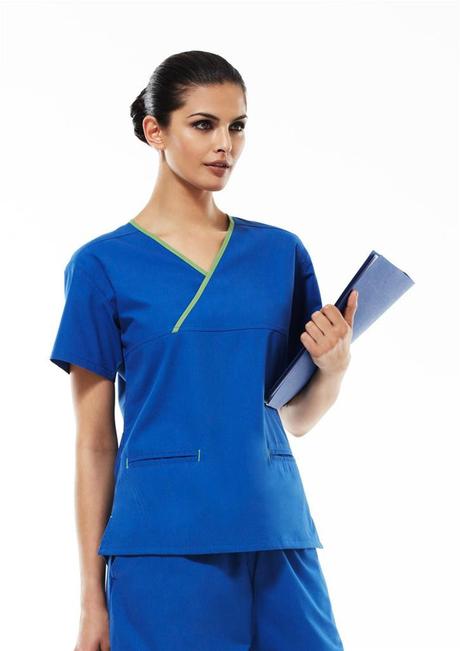 Biz Collection Ladies Crossover Scrub Top (H10722) - www.staruniforms.com.au