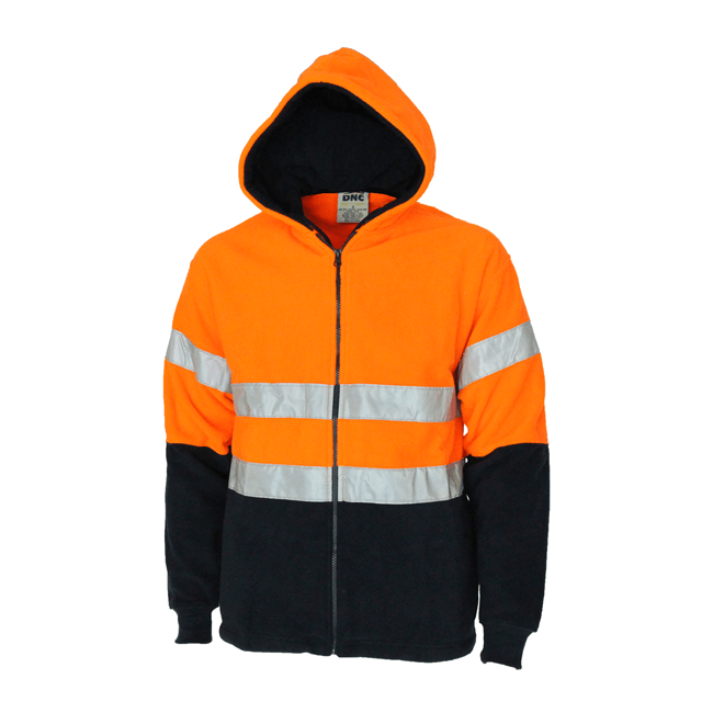 Dnc Hivis Full Zip Polar Fleece Hoodie With Csr R/Tape (3926) - Star Uniforms Australia