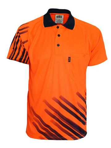 Dnc Hivis Sublimated Stripe Polo (3565) - www.staruniforms.com.au