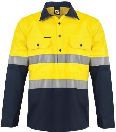WORKCRAFT WS6033 2Tone Half PLKET SHT W Tape - Star Uniforms Australia