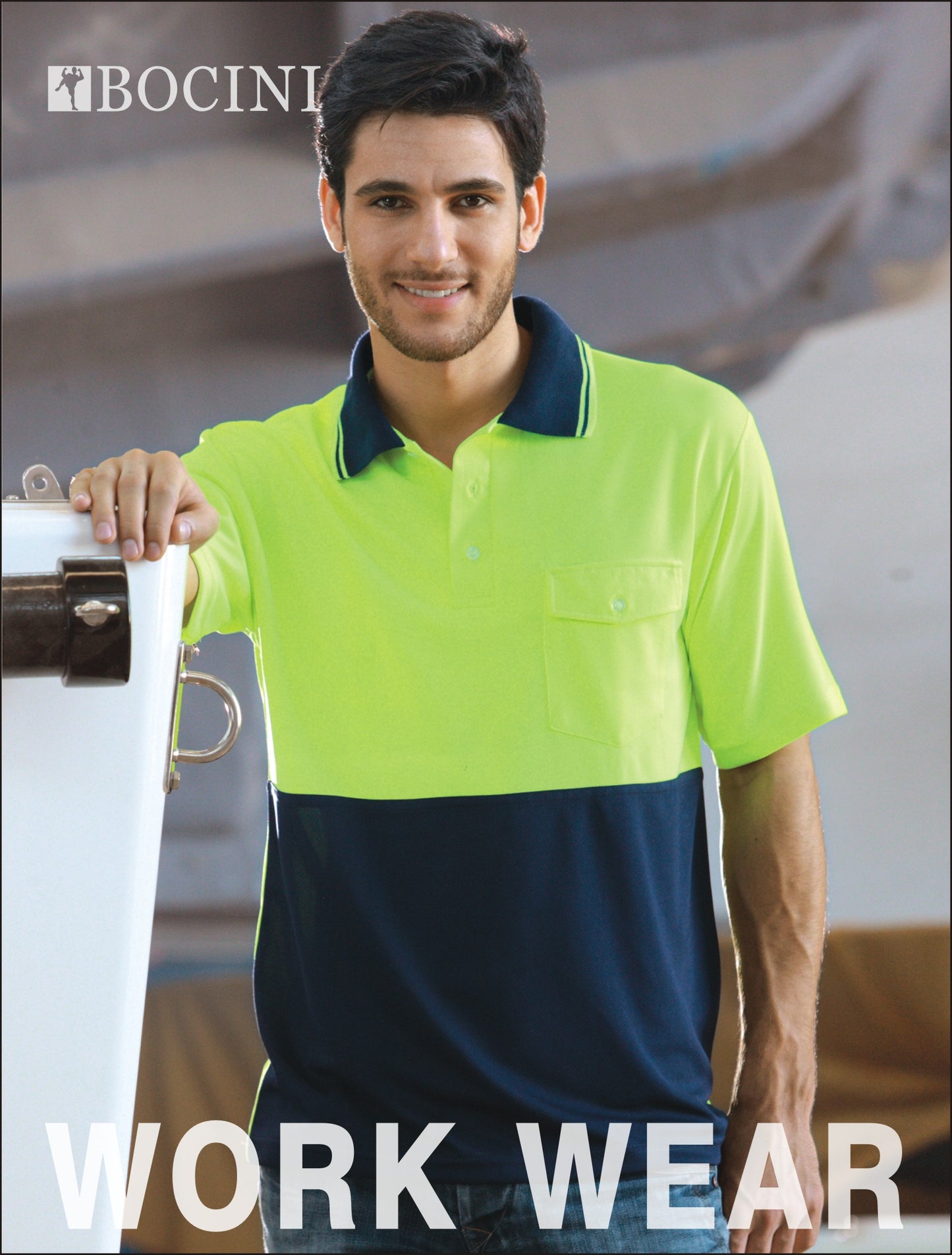 Bocini-Unisex Adults Hi-Vis Safety Polo - Short Sleeve-SP0427