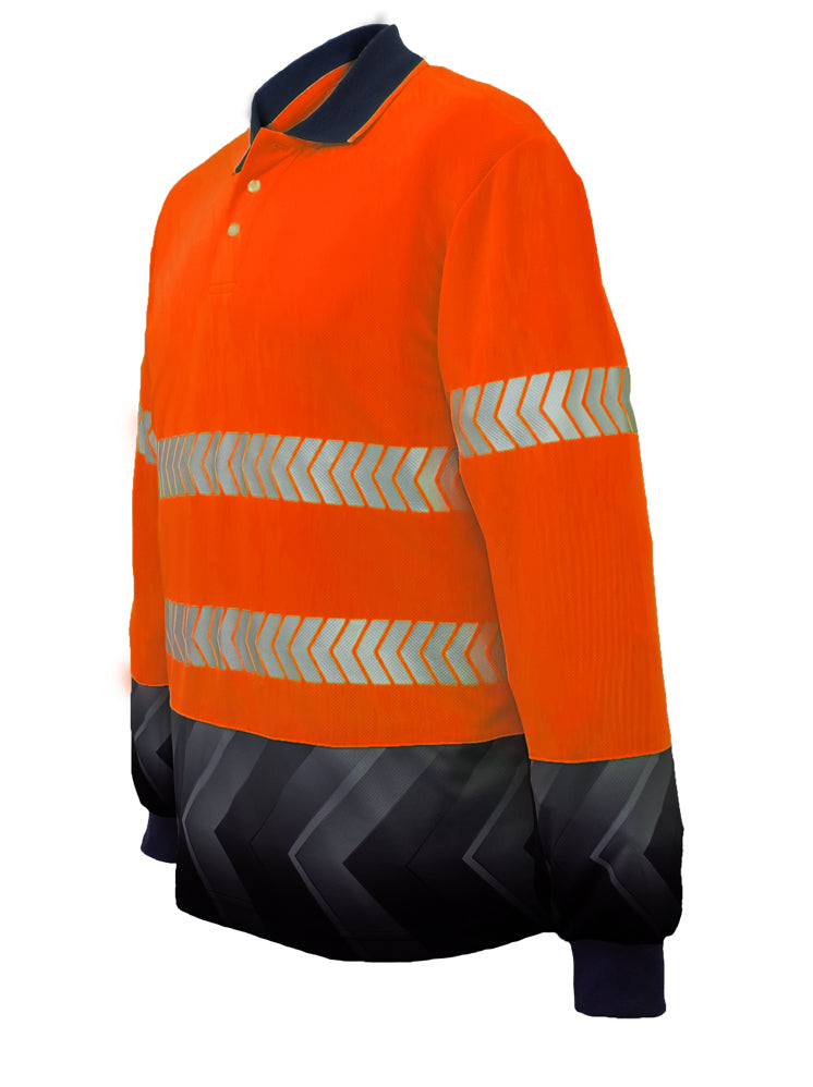 Bocini-Unisex Adults Hi-Vis L/S Sublimated Reflective Polo-SP0724