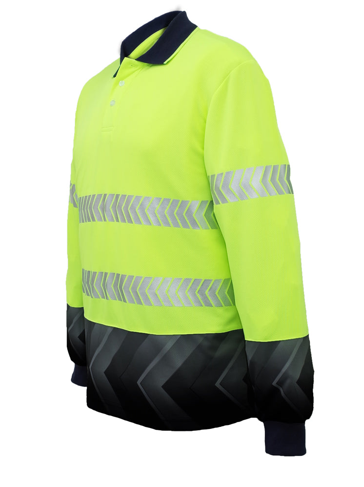 Bocini-Unisex Adults Hi-Vis L/S Sublimated Reflective Polo-SP0724