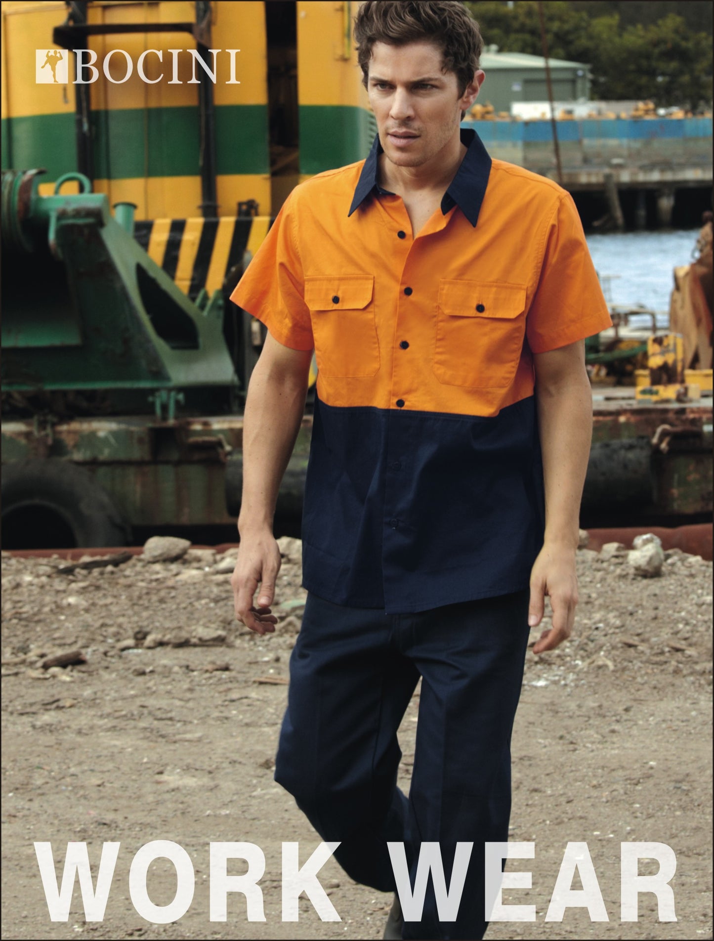 Bocini-Unisex Adults Hi-Vis Cotton Twill Shirt S/S-SS1012