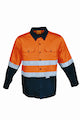 Bocini-Unisex Adults Hi-Vis L/S Cotton Drill Shirt With Reflective Tape-SS1232