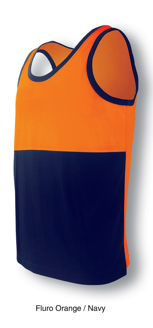 Bocini-Unisex Adults Hi-Vis Polyface / Cotton Back Singlet-ST0540