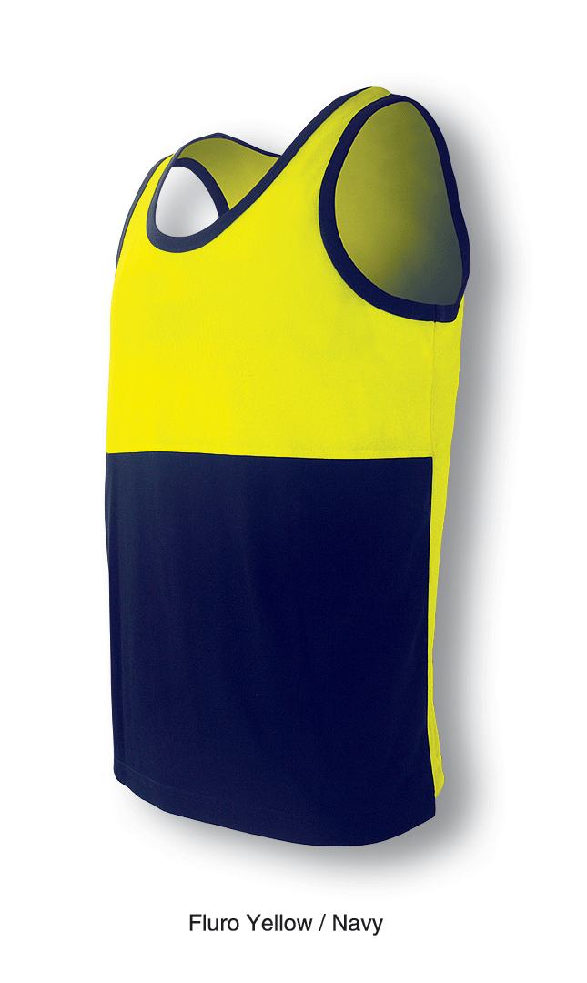 Bocini-Unisex Adults Hi-Vis Polyface / Cotton Back Singlet-ST0540