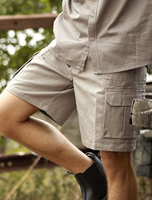 Bocini-Unisex Adults Cotton Drill Cargo Shorts-WK615