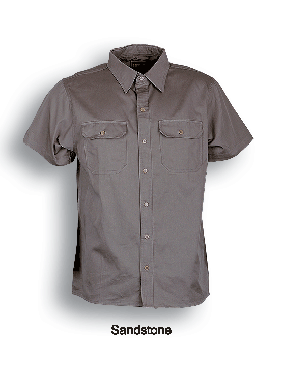 Bocini-Unisex Adults Cotton Drill Work Shirt S/S-WS0679