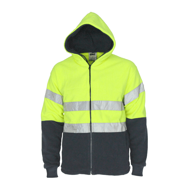 Dnc Hivis Full Zip Polar Fleece Hoodie With Csr R/Tape (3926) - Star Uniforms Australia