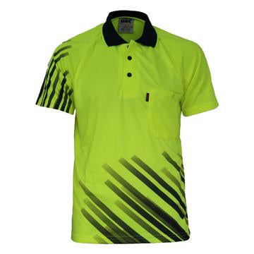 Dnc Hivis Sublimated Stripe Polo (3565) - www.staruniforms.com.au