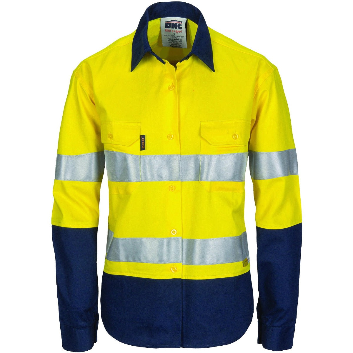 Dnc Ladies Hivis Two Tone Cool-Breeze Cotton Shirt With 3M R/T (3986) - Star Uniforms Australia