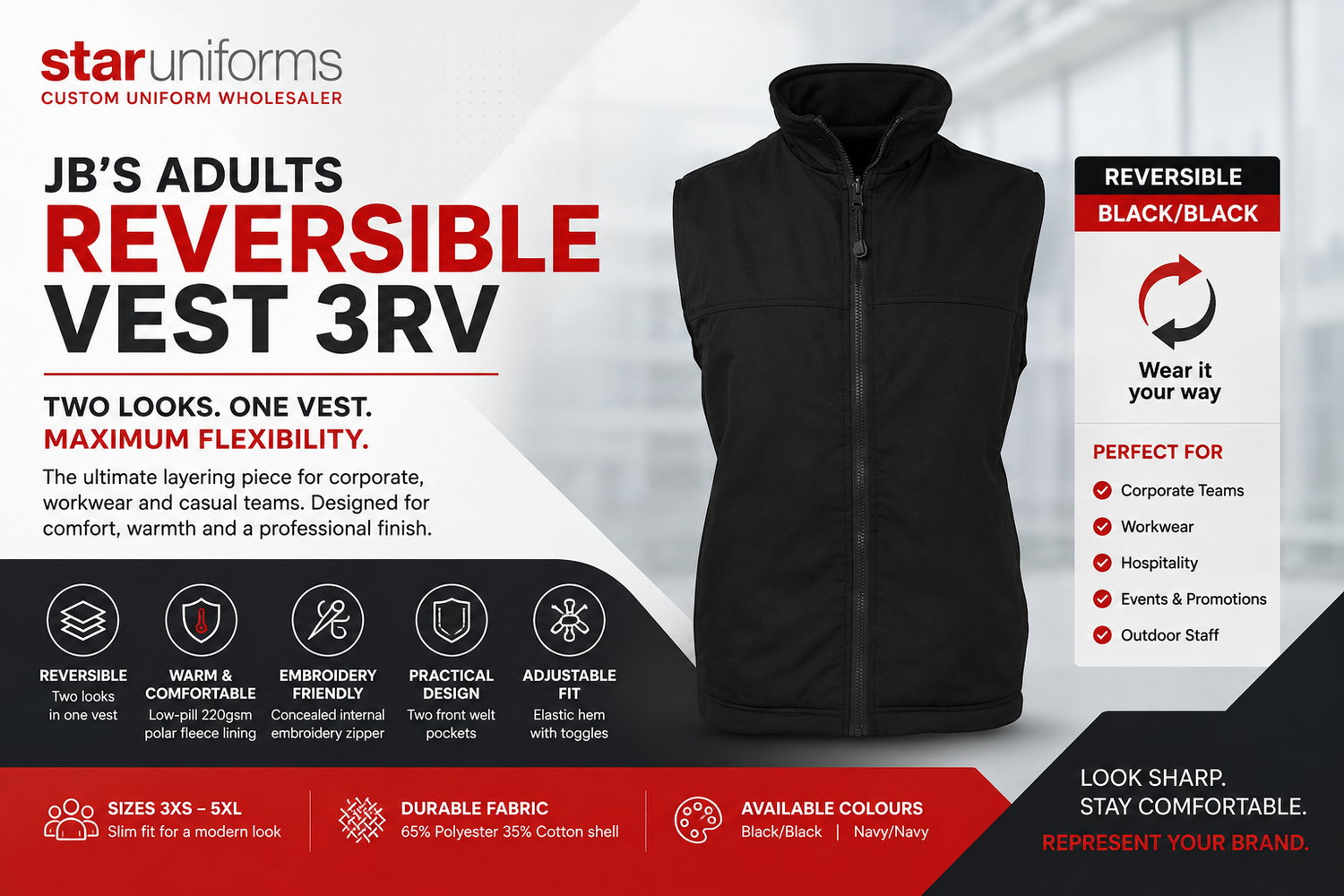 Adults Reversible Vest