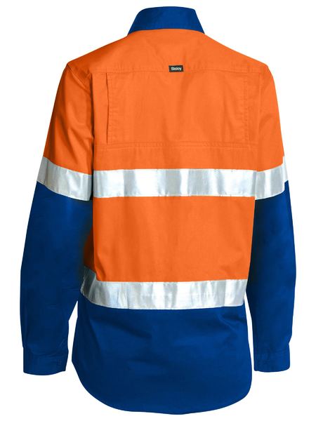 Bisley Women's Taped Hi Vis Cool Lightweight Drill Shirt -BL6696T