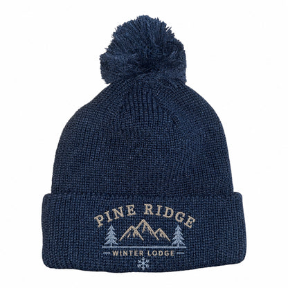 Headwear - 6 Seam Knitted Beanie W/ - Pom Pom - 3061