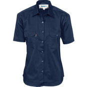 Dnc - Ladies Cotton Drill Work Shirt, Short Sleeve - 3231