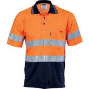 Dnc - Hi Vis Two Tone Cotton Back Polos with Generic R.Tape - short sleeve - 3717