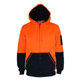 Dnc - Hivis 2 Tone Full Zip Super Fleecy Hoodie - 3722